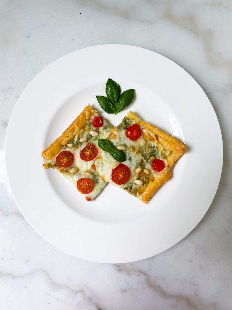 Pesto and Tomato Puff Pastry Tart