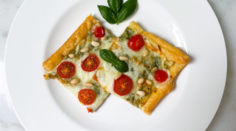 Pesto and Tomato Puff Pastry Tart