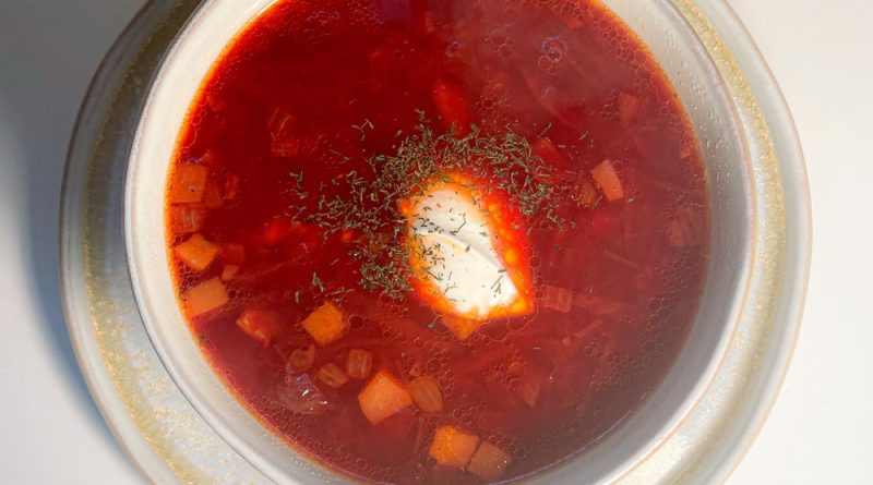 Beetroot Soup with Bacon