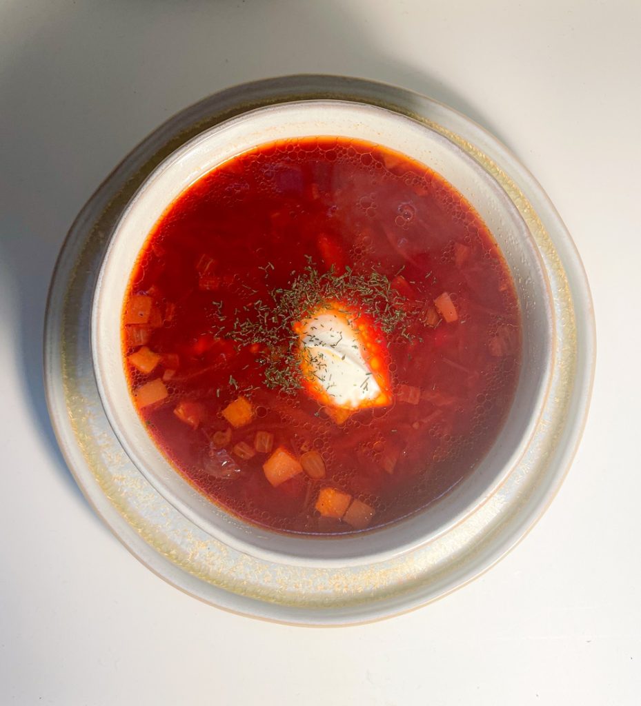 Beetroot Soup with Bacon