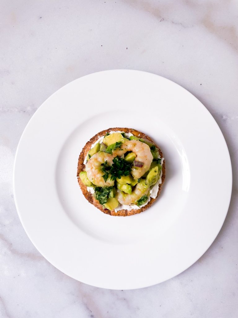 Zesty Shrimp and Avocado Salad on Crisp Bread