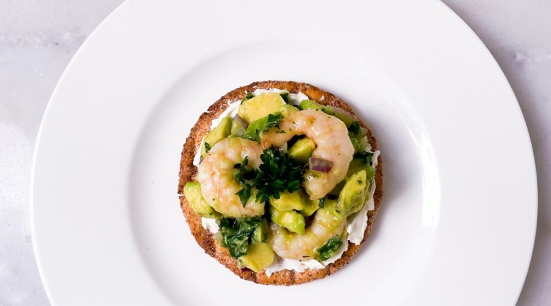 Zesty Shrimp and Avocado Salad on Crisp Bread