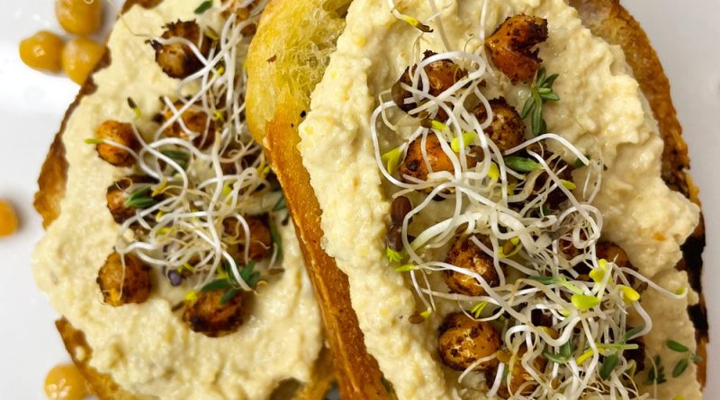 Hummus and Chickpea Delight on Toast