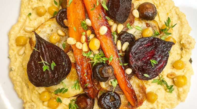 Roasted Vegetables with Hummus