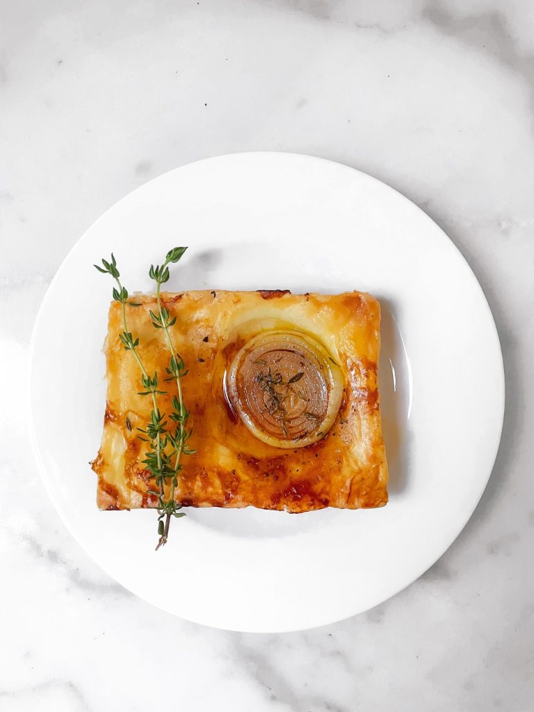 Upside-Down Puff Pastry Onion Tart