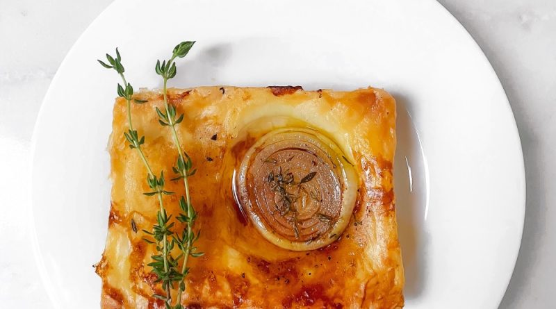 Upside-Down Puff Pastry Onion Tart