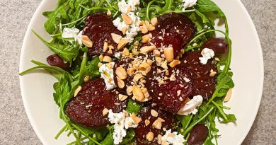 Beetroot Salad with Goat Cheese and Peanuts