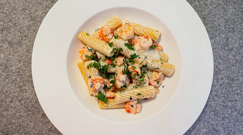 Decadent Creamy Cheese and Shrimp Pasta