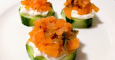 Cucumber and Salmon Bites with Cream Cheese