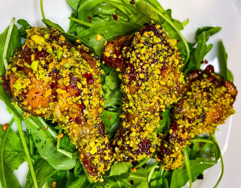 Honey-Glazed Pistachio Chicken Wings