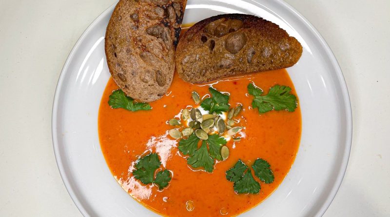 Creamy Sweet Potato and Chickpea Soup