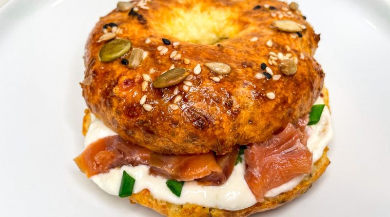 Feta and Salmon Bagel Delight