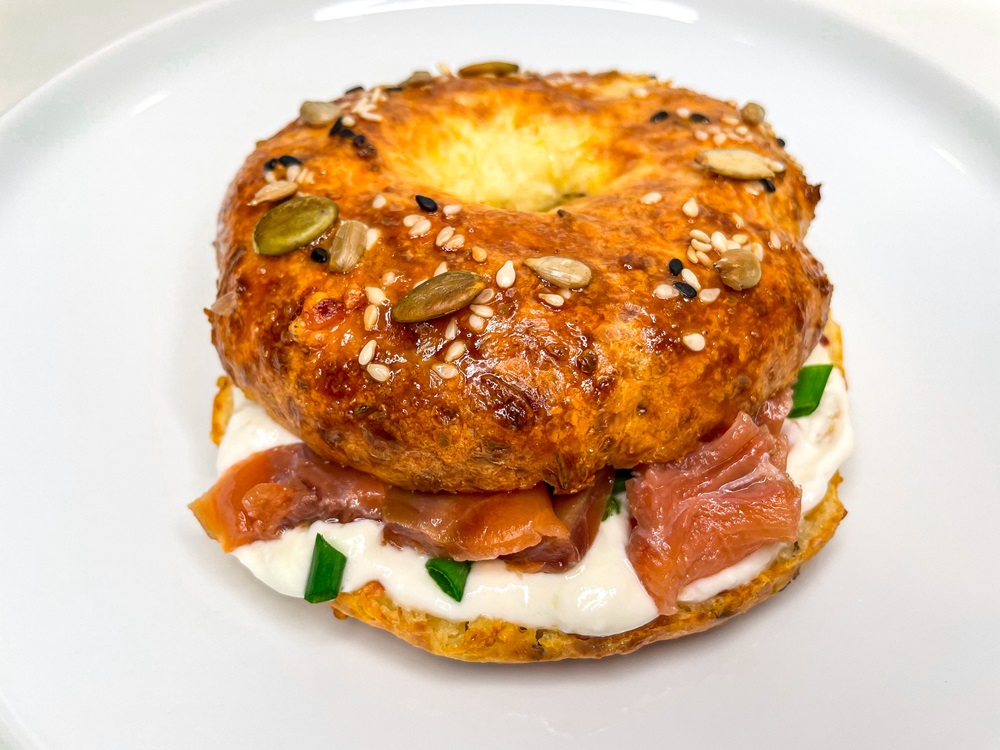 Feta and Salmon Bagel Delight