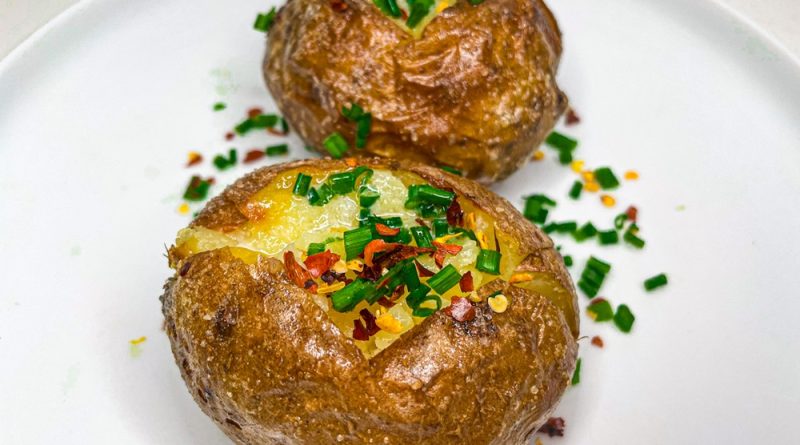 Crispy Baked Potatoes with Butter and Chives
