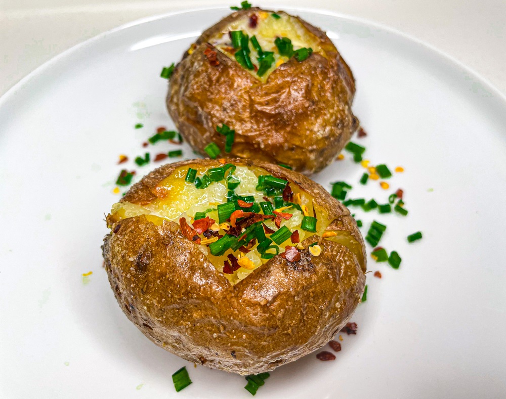 Crispy Baked Potatoes with Butter and Chives