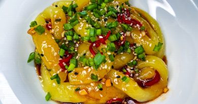 Potato Noodles with Spicy Garlic-Ginger Sauce