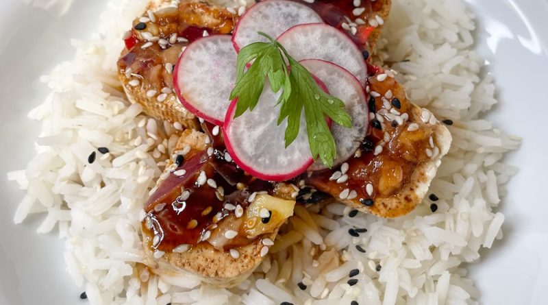 Steamed Tofu with Aromatic Chili Oil