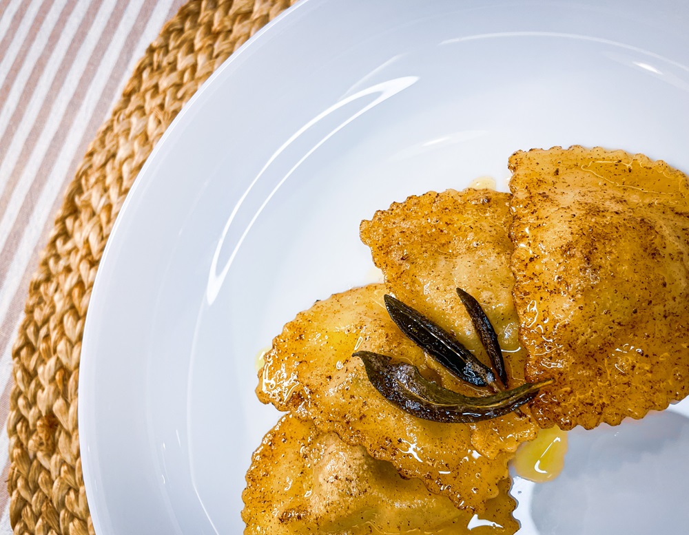 Ravioli with Turkey in Browned Butter Sage Sauce