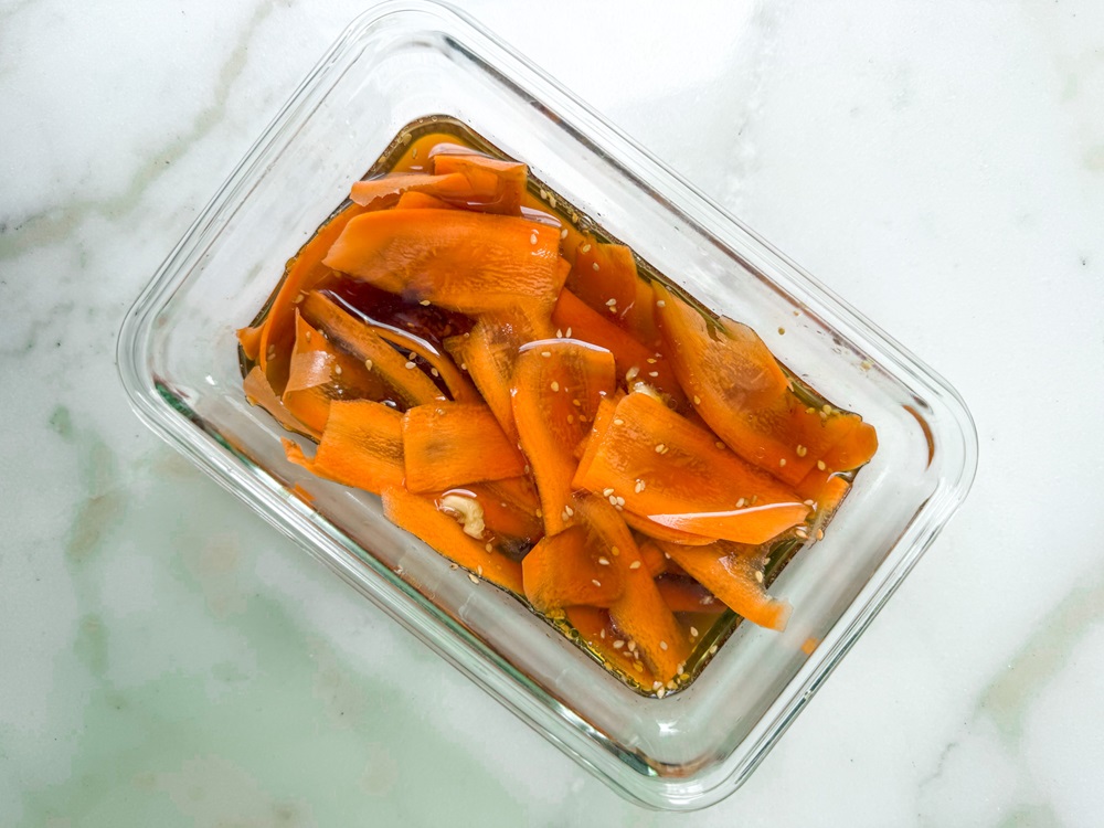 Sesame Soy-Marinated Carrot Ribbons