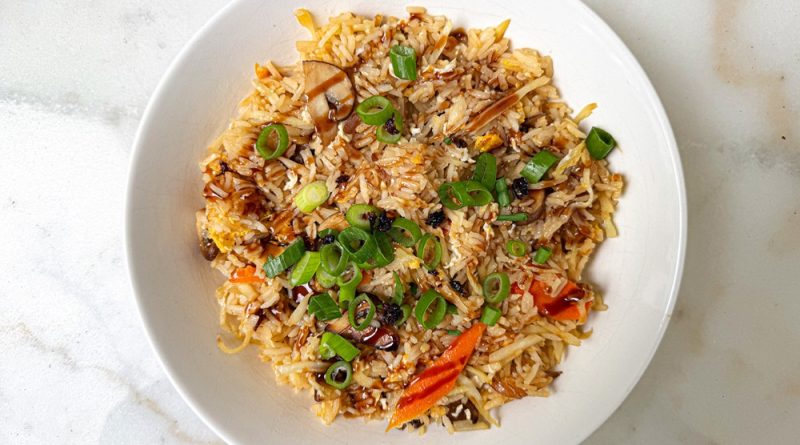 Easy Vegetable Fried Rice with Egg and Hoisin Twist