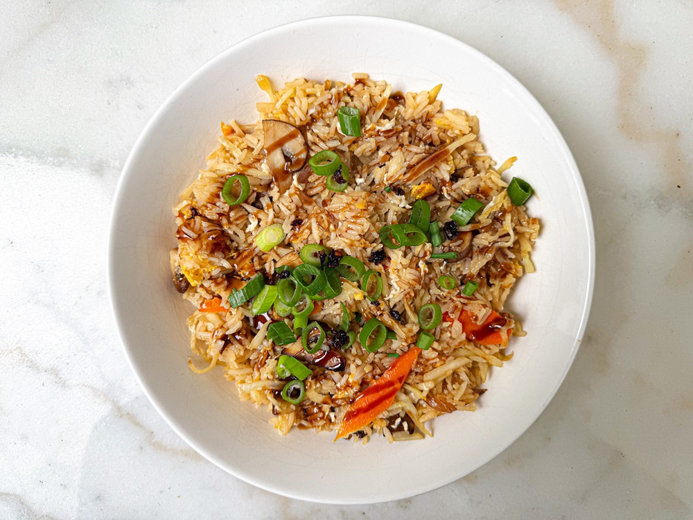 Easy Vegetable Fried Rice with Egg and Hoisin Twist
