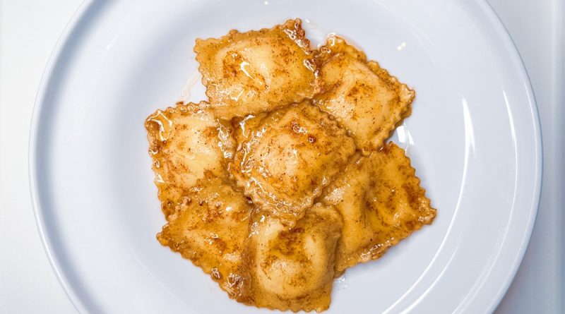 Sweet Curd Ravioli with Cinnamon Butter