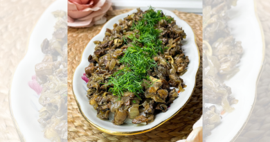 Salted Herring with Sautéed Forest Mushrooms and Onions