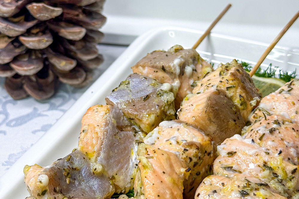 Lemon & Herb Salmon Skewers