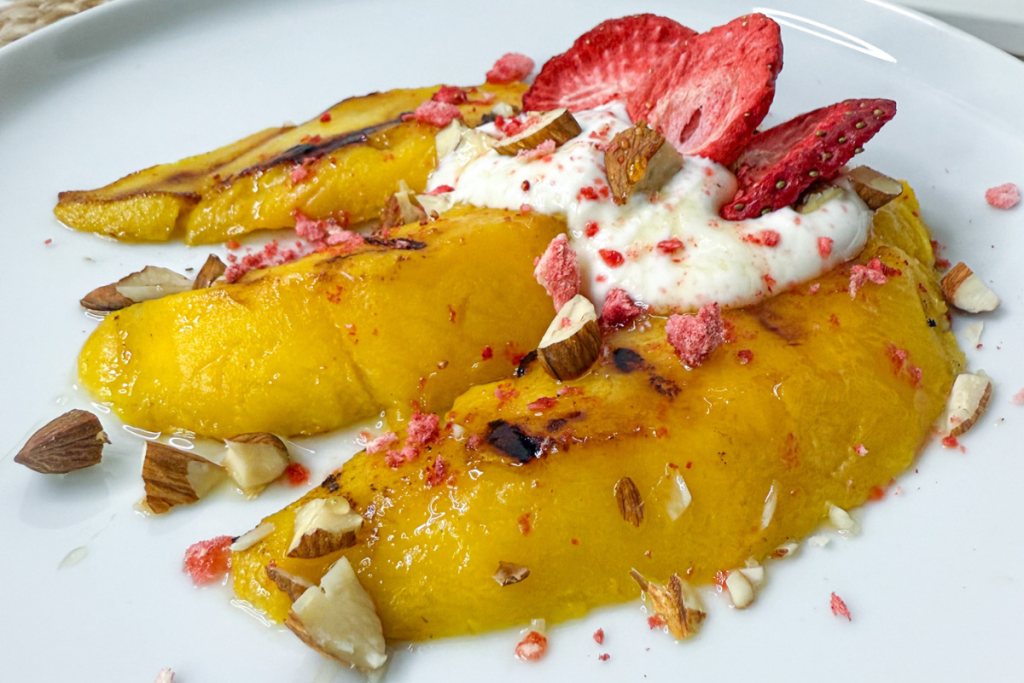 Caramelized Mango with Greek Yogurt & Crunchy Almonds