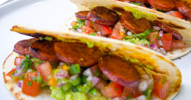 Smoky Chorizo Tacos with Fresh Pico de Gallo and Avocado Mash