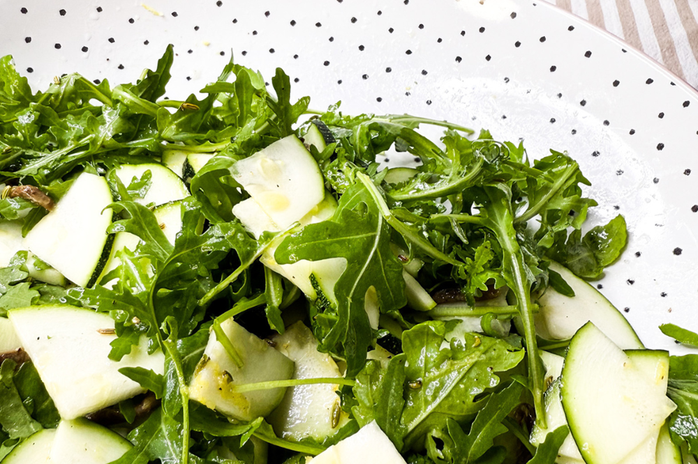 Zucchini & Rucola Salad with Anchovy and Lemon