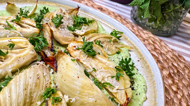 Roasted Fennel with Creamy Herb Sauce