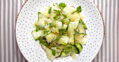 Zucchini Carpaccio with Pine Nuts & Parmesan