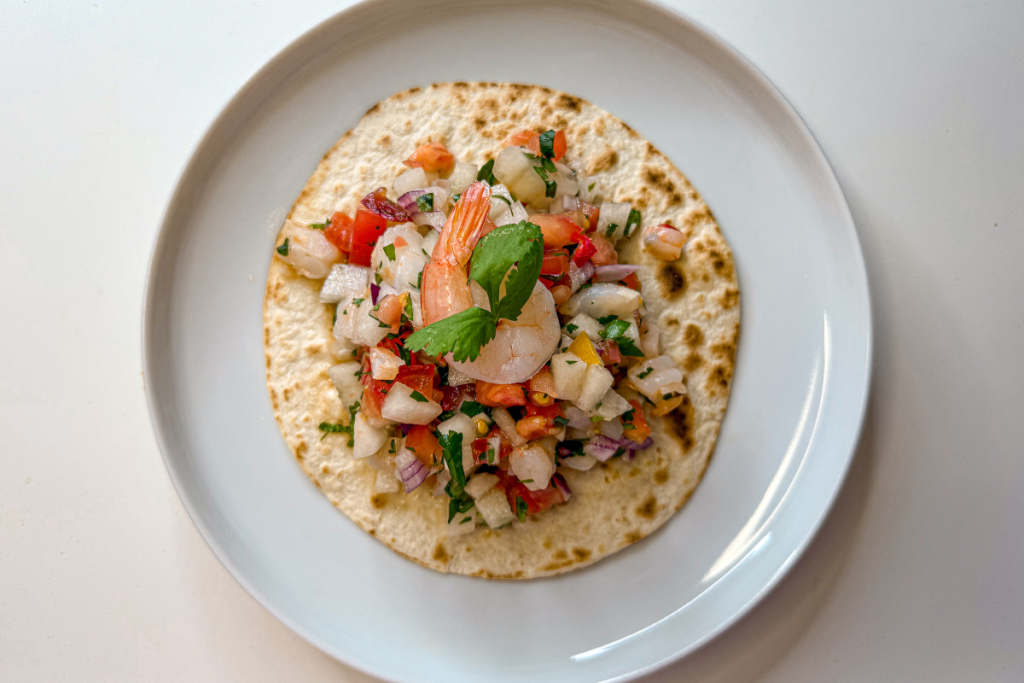 Shrimp & Melon Ceviche Tacos
