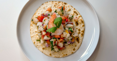 Shrimp & Melon Ceviche Tacos