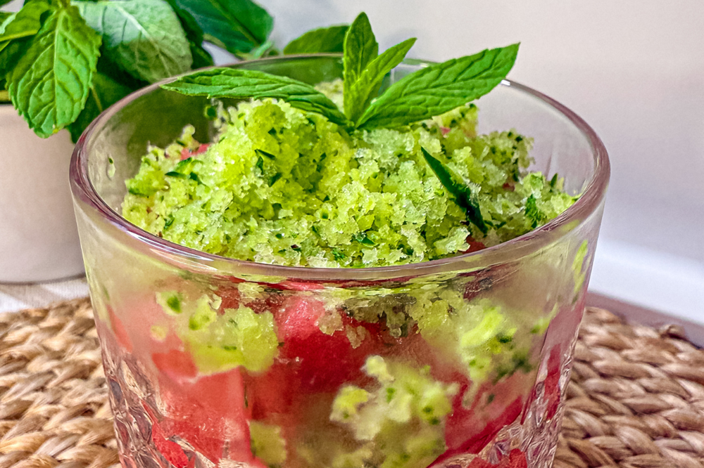 Watermelon with Cucumber Granita