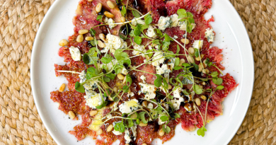 Fig Carpaccio with Blue Cheese & Roasted Pine Nuts