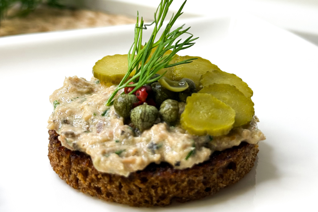 Smoked Sprat Spread on Rye Toast