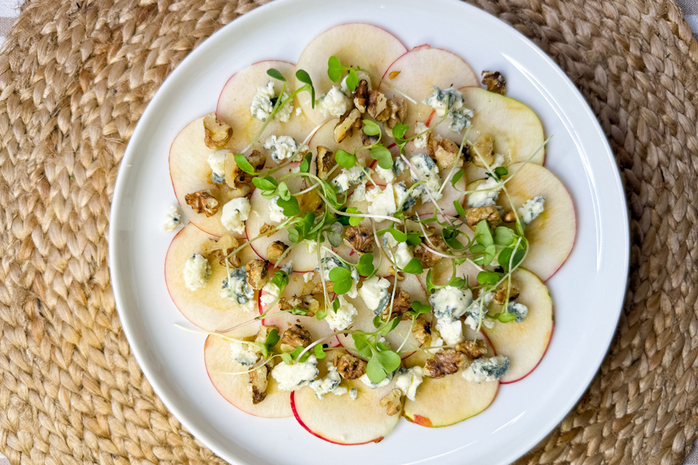 Apple Carpaccio with Blue Cheese & Walnuts