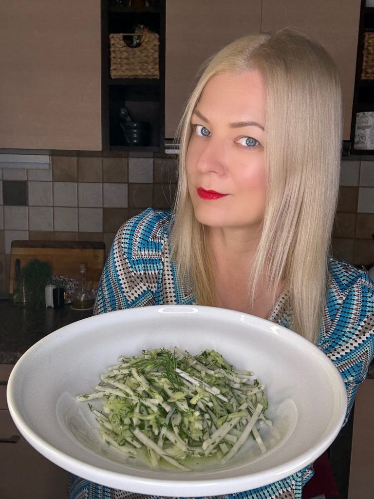 Black Turnip and Cucumber Salad with Dill