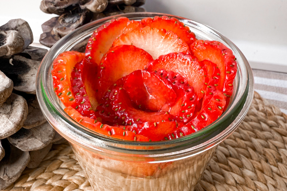 Chocolate Mousse with Strawberry Rose