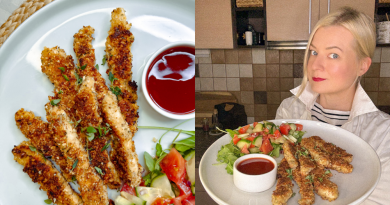 Almond–Thyme Crusted Chicken Strips with Honey Ketchup Dip