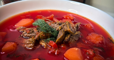 Beetroot Soup with Tender Beef