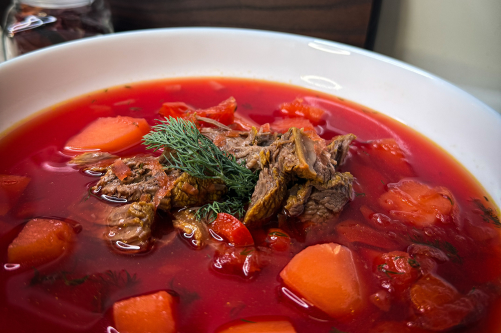 Beetroot Soup with Tender Beef