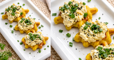 Turmeric Waffles with Egg Salad
