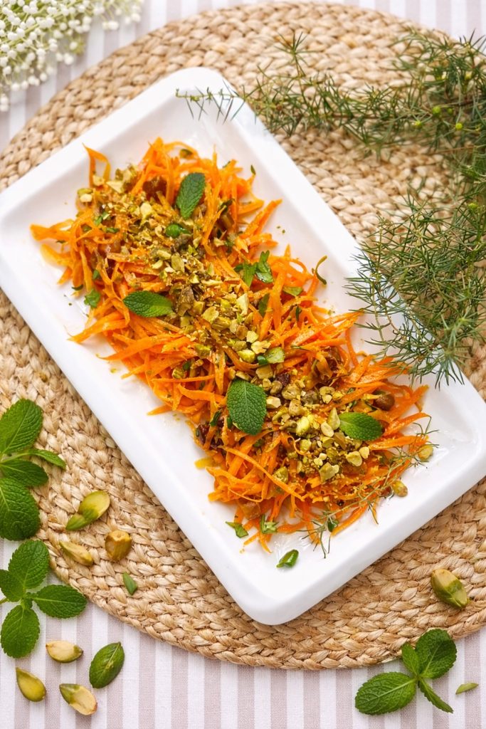 Fresh Carrot, Date & Pistachio Salad