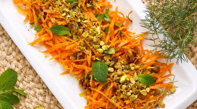 Fresh Carrot, Date & Pistachio Salad